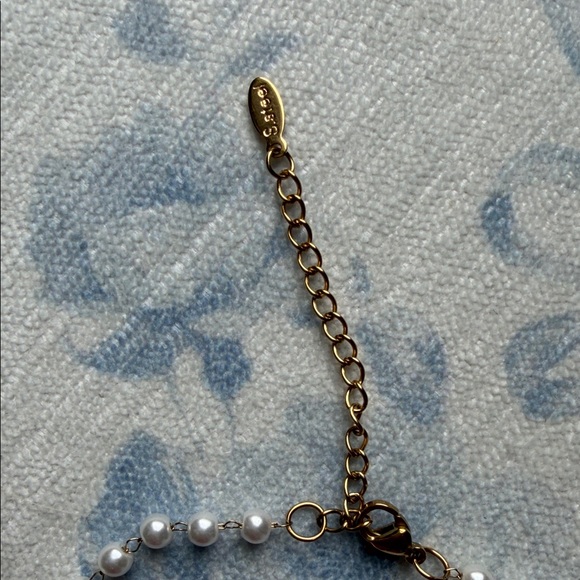 Pearl Necklace with Gold Cross Pendant - Picture 3 of 4